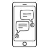 Illustration of a smartphone with messages