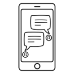 Illustration of a smartphone with messages