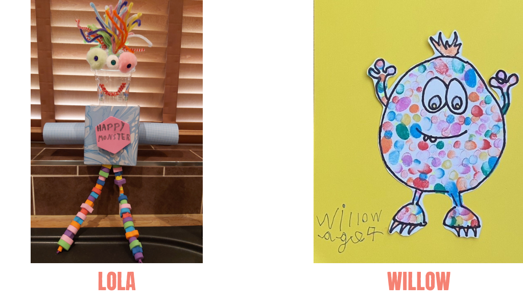 Lola and Willow's happy monsters