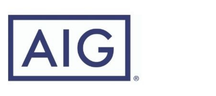 Dark blue and white AIG corporate logo