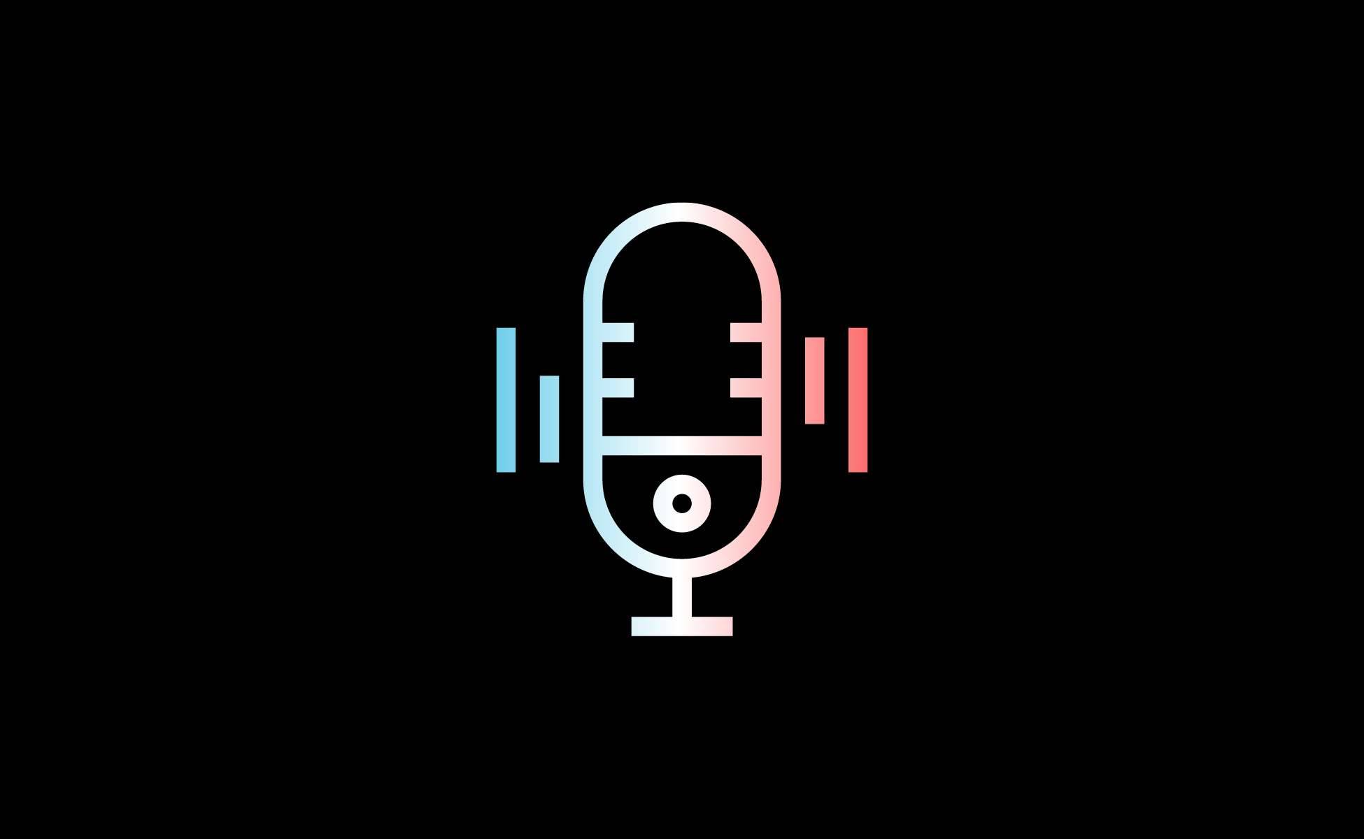 Illustration of a microphone on a black background