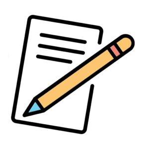 Illustration of a notepad and pen