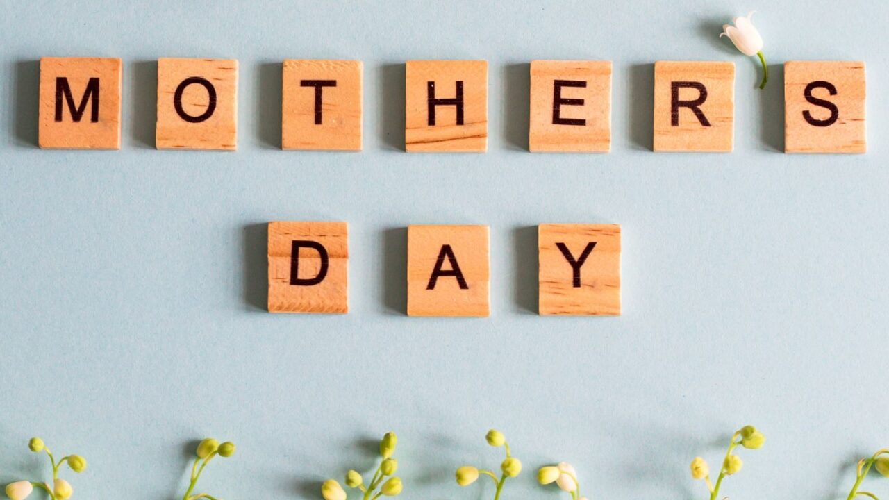 Mother's Day image with scrabble block text