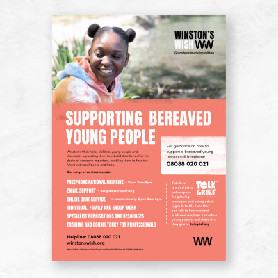 supporting bereaved young people support poster