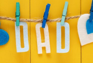 Dad lettering on a twine string